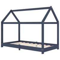 Kinderbedframe massief grenenhout grijs 70x140 cm - thumbnail