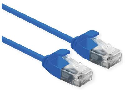 ROLINE UTP Data Center Patchkabel Cat.6A (Class EA), LSOH, extra dun, blauw, 1 m