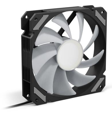 Sharkoon shark mirror rgb pwm case fan (zwart, 120 x 120 x 25 mm)