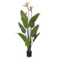 Emerald kunstplant met pot en bloemen strelitzia 120 cm - thumbnail