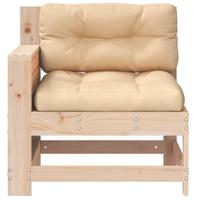 Tuinbank met armleuning en kussen massief grenenhout - thumbnail