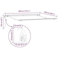 Luifel automatisch uittrekbaar 300x250 cm antracietkleur en wit - thumbnail