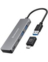 GrauGear G-HUB2A2C-AC G-HUB2A2C-AC USB-hub 4 poorten USB-A, USB-C USB 3.0 5 GBit/s Zilver - thumbnail