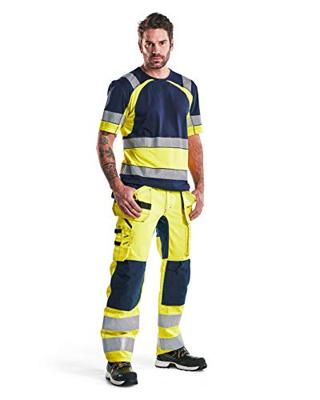 Blaklader 155218113389C66 werkbroek met stretch, High Vis geel/marineblauw, maat C66