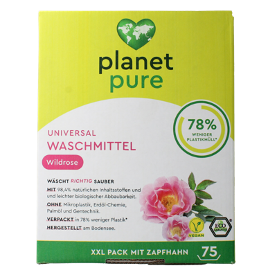 Planet Pure Wasmiddel vloeibaar universeel wild rose 3 Liter
