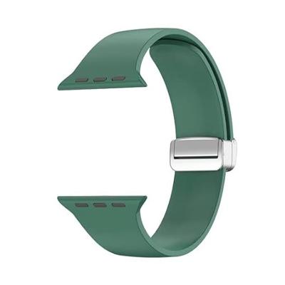 Siliconen bandje - Folding Buckle - Groen - Geschikt voor Apple Watch 44mm / 45mm / 46mm / 49mm
