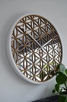 NeXtime NE-3194WI Wandklok Dia. 50 Cm, Hout/spiegel, Wit - thumbnail