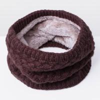 Winter plus Velvet Thicken warme Pullover gebreide sjaal grootte: 47 x 22cm (koffie) - thumbnail