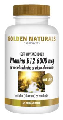 Golden Naturals Vitamine B12 6000mcg Zuigtabletten Golden Naturals Vitamine B12 6000mcg Zuigtabletten