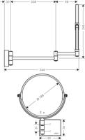 Hansgrohe Addstoris make-up spiegel 3x vergroting brushed black chroom 41791340 - thumbnail