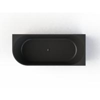Half Vrijstaand Hoekbad Arcqua Pinto Back To Wall 170x73x57 cm Mat Zwart Rechts - thumbnail