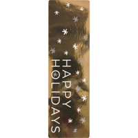 Sluitsticker | Happy holidays | 200x60mm | papier + PE | goud/wit | rol à 100 stuks - thumbnail