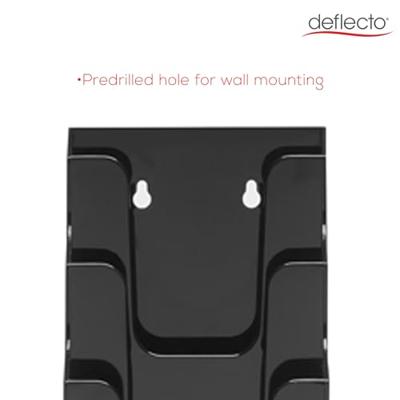 Deflecto folderhouder ft 1/3 A4, 4 opbergvakken, zwart