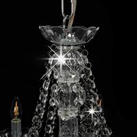 VidaXL Kroonluchter met kralen 12xe14 zilverkleurig - thumbnail