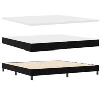 Boxspringbed met Matras Zwart 100x200 cm Fluweel Zwart - thumbnail
