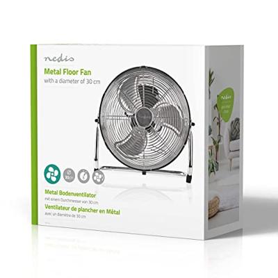 Nedis fnfl10ccr30 vloerventilator diameter 30 cm 3 snelheden chroom