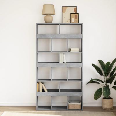 Boekenkast 100x33x187,5 cm bewerkt hout betongrijs