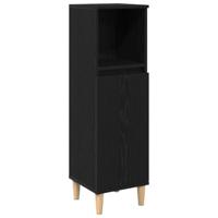 Badkamermeubelset 3 pcs Zwart 30 x 30 x 180 cm Bewerkt hout - thumbnail