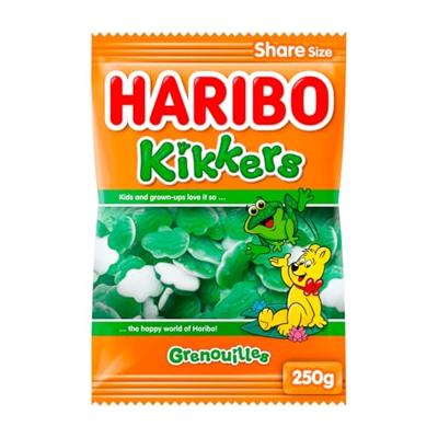 Snoep haribo kikkers zak 250gr | 12 stuks