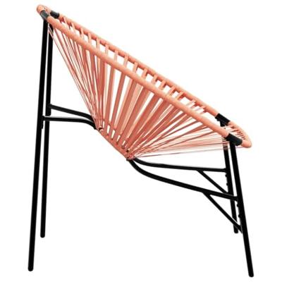 Tuinstoel Egg poly rattan zwart en oranje - thumbnail