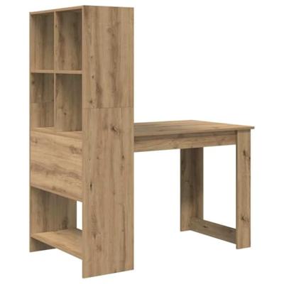 Bureau artisanaal eikenkleurig 122 x 67 x 145 cm Bewerkt hout