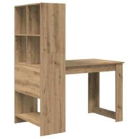 Bureau artisanaal eikenkleurig 122 x 67 x 145 cm Bewerkt hout - thumbnail