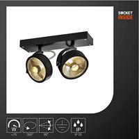 SLV Kalu 1000703 Plafondspot GU10 Zwart - thumbnail