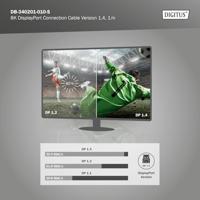 Digitus DB-340201-010-S DisplayPort-kabel DisplayPort Aansluitkabel DisplayPort-stekker 1 m Zwart Afgeschermd (drievoudig), Flexibel, Halogeenvrij, Rond - thumbnail