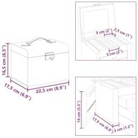 VidaXL Sieradendoosje 4laags spiegel afsluitbaar 22,5x17,5x16,5 cm wit - thumbnail