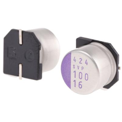Panasonic 16SVP100M Elektrolytische condensator SMT 100 µF 16 V/DC 20 % (Ø x h) 10 mm x 8 mm 1 stuk(s)