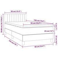 Boxspring met matras stof donkergrijs 90x190 cm - thumbnail