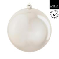 Mica Decorations Kerstbal Onbreekbaar 25 cm Crème Parelmoer - thumbnail