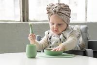 4-delige EZPZ First food-maaltijdset van siliconen blauw - thumbnail