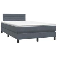 Boxspring met matras fluweel donkergrijs 120x210 cm - thumbnail