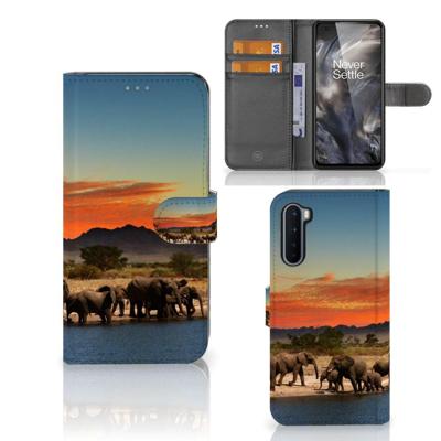 OnePlus Nord | Telefoonhoesje | Met pasjeshouder | Olifanten OnePlus Nord | Telefoonhoesje | Met pasjeshouder | Olifanten