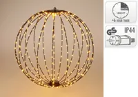 LED Bal 40 cm 240 LEDs Warm Wit Licht Zwart/Metaal - thumbnail