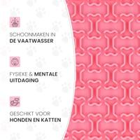 Eat Slow Live Longer Lick Mat Bones Pink - thumbnail