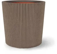Capi nature groove nl conisch vaas 45x41 cm warme taupe - thumbnail