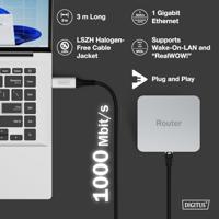 Digitus AK-300600-030-S USB-C - RJ45 CAT6A 1 Gbit/s, 3m Kabel - thumbnail
