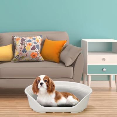 Ferplast Hondenbed, Plastic Hondenbed Middelgrote Honden, 100% Gerecycled Plastic, Huisdierbed Wasbaar, Hondenmand, Ademend & Antislip, Siesta Deluxe 70,5 x 52 x 23,5 cm, M, Groen