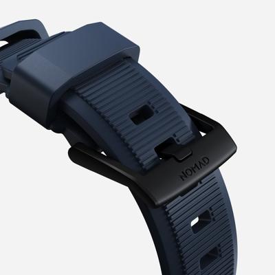 Nomad Rugged Strap Apple Watch (Ultra) 42mm / 44mm / 45mm / 49mm Atlantic Blue Connector Black