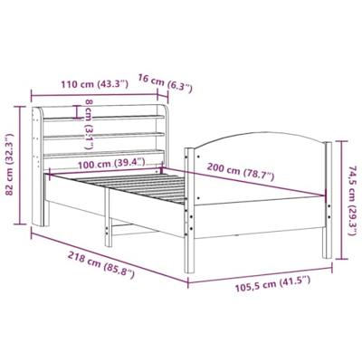 Bedframe zonder matras massief grenenhout wasbruin 100x200 cm