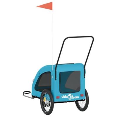VidaXL Hondenfietstrailer oxford stof en ijzer blauw - thumbnail