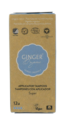 Ginger Organic Tampons Super Met Applicator