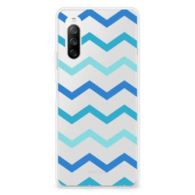 Sony Xperia 10 III | TPU bumper | Zigzag Blauw