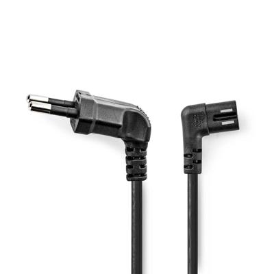 Nedis CEGL11055BK30 Stroomkabel Euro Male Iec-320-c7 Gehoekt Links Gehoekt Vernikkeld 3.00 M Plat Pvc Zwart Label Nedis CEGL11055BK30 Stroomkabel Euro Male Iec-320-c7 Gehoekt Links Gehoekt Vernikkeld 3.00 M Plat Pvc Zwart Label