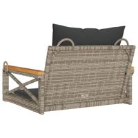 Schommelbank met kussens 63x62x40 cm poly rattan grijs - thumbnail