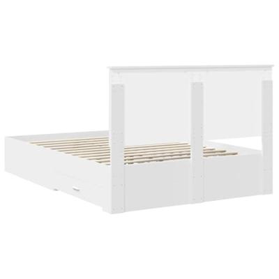 Bedframe met hoofdeinde met lade Wit 140 x 190 cm Bewerkt hout
