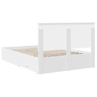 Bedframe met hoofdeinde met lade Wit 140 x 200 cm Bewerkt hout - thumbnail