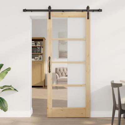 Schuifdeur ORKDAL Bruin 83 x 202 cm Hout en metaal